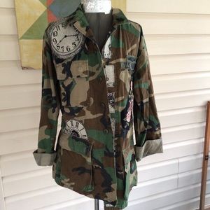 UPCYCLED REFASHIONED CAMO JACKET SZ 12